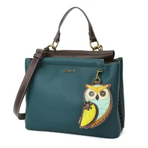 Charming Satchel - Owl A - turquoise