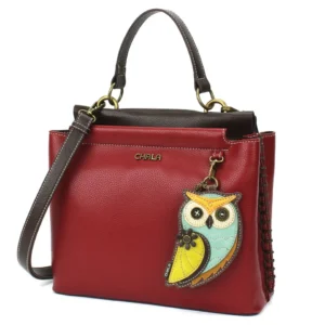 Charming Satchel - Owl A - burgundy