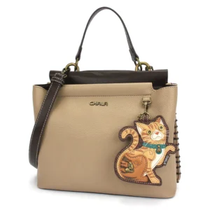 Charming Satchel - Tabby Cat - orange - taupe