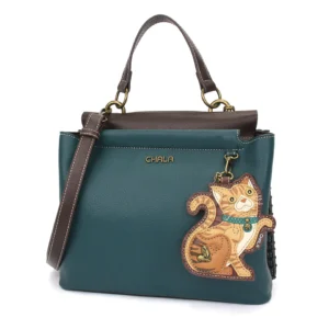 Charming Satchel - Tabby Cat - orange - turquoise