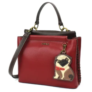 Charming Satchel - Pug - burgundy