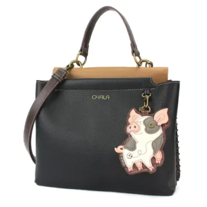 Charming Satchel - Spotted Pig - pink - black