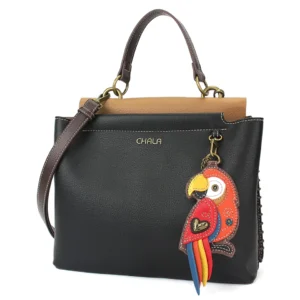 Charming Satchel - Red Parrot - black