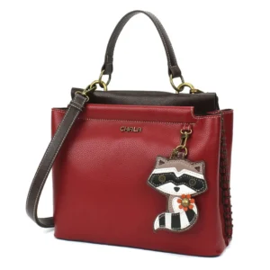 Charming Satchel - Raccoon - burgundy