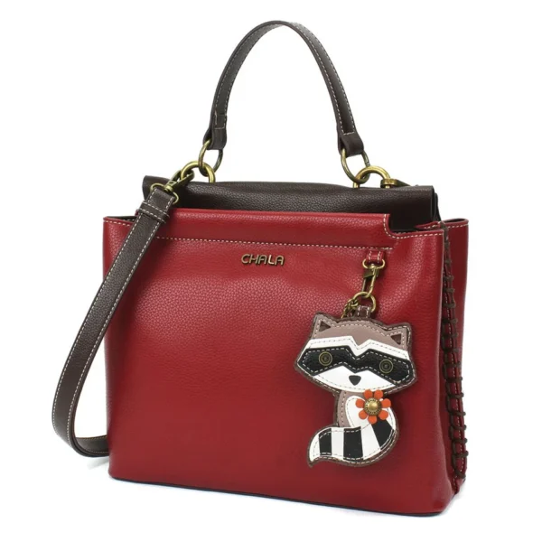 Charming Satchel - Raccoon - burgundy