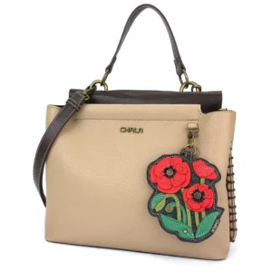 Charming Satchel - Red Poppy - taupe