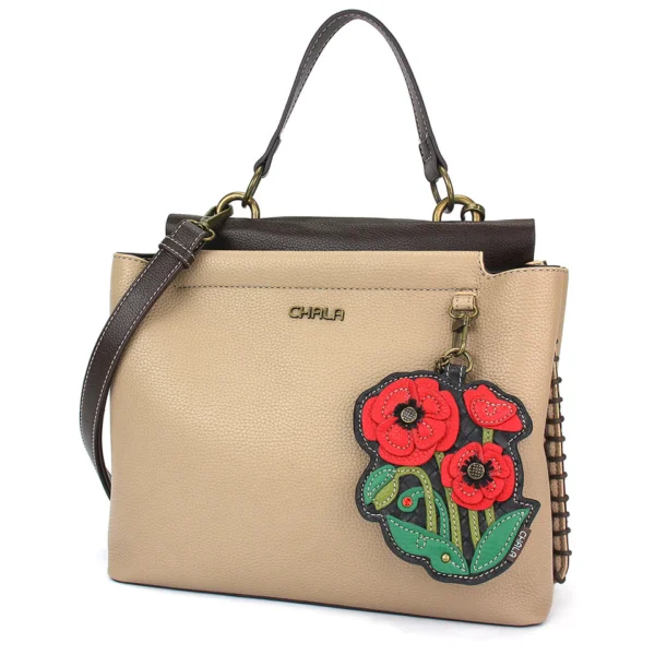 Charming Satchel - Red Poppy - taupe