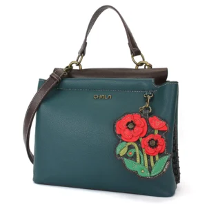 Charming Satchel - Red Poppy - turquoise
