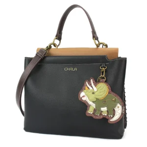 Charming Satchel - Triceratops - black