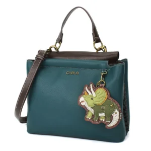 Charming Satchel - Triceratops - turquoise