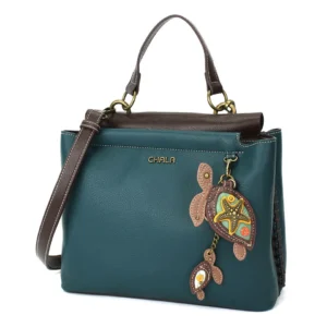 Charming Satchel - Two Turtles - turquoise