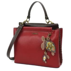 Charming Satchel - Two Turtles - burgundy