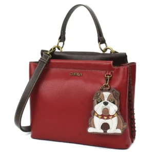 Charming Satchel - Bulldog - burgundy