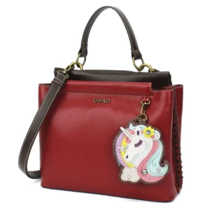 Charming Satchel - Unicorn - burgundy