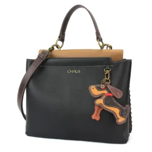 Charming Satchel - Wiener Dog - black