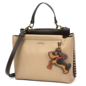 Charming Satchel - Wiener Dog - taupe