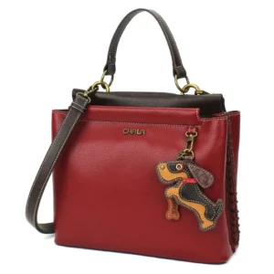 Charming Satchel - Wiener Dog - burgundy