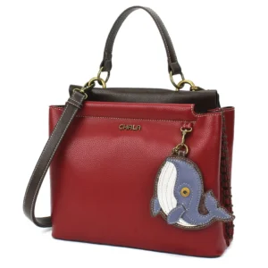 Charming Satchel - Whale - burgundy