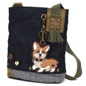 Patch Crossbody - Corgi - denim