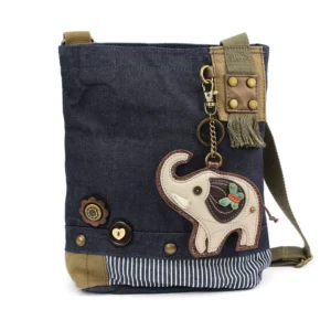 Patch Crossbody - Gray Elephant - denim