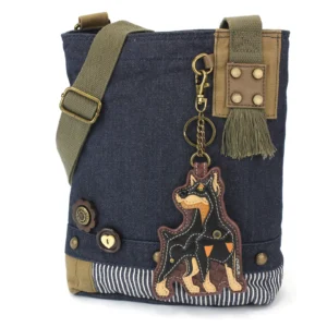 Patch Crossbody - Doberman - denim