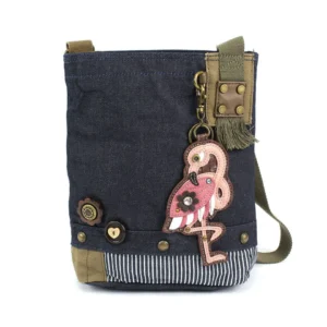 Patch Crossbody - Flamingo - denim