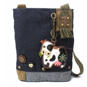 Patch Crossbody - Cow - denim
