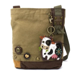 Patch Crossbody - Cow - olive