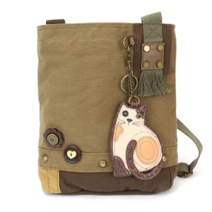 Patch Crossbody - LaZzy Cat - olive
