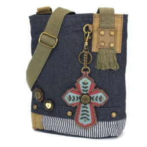 Patch Crossbody - Chevron Cross - denim