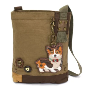 Patch Crossbody - Cardigan Corgi - olive