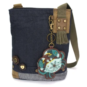 Patch Crossbody - Crab - teal - denim