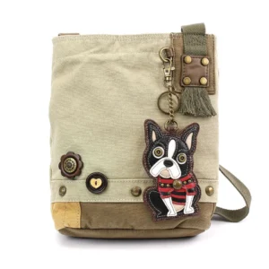 Patch Crossbody - Boston Terrier - sand