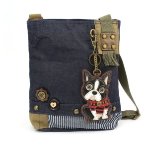 Patch Crossbody - Boston Terrier - denim
