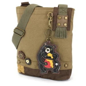 Patch Crossbody - Black Bear - olive