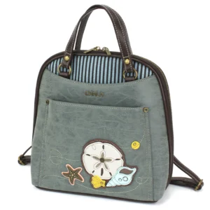 Convertible Backpack Purse - Sand Dollar - indigo