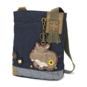 Patch Crossbody - Hippo - denim