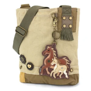 Patch Crossbody - Horse Family - sand