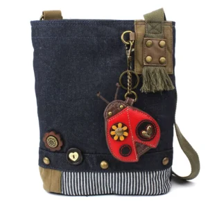 Patch Crossbody - Ladybug - denim