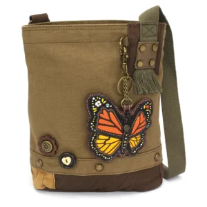 Patch Crossbody - Monarch Butterfly - olive