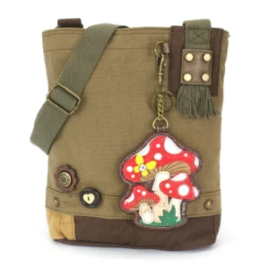 Patch Crossbody - Mushrooms - olive