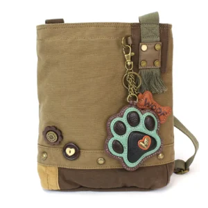 Patch Crossbody - Paw Print - teal - olive
