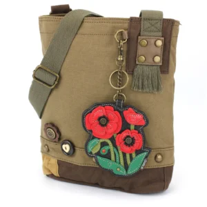 Patch Crossbody - Red Poppy - olive