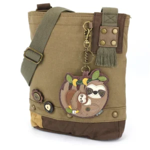 Patch Crossbody - Sloth Family - olive