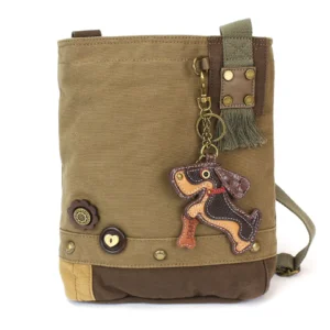 Patch Crossbody - Wiener Dog - olive