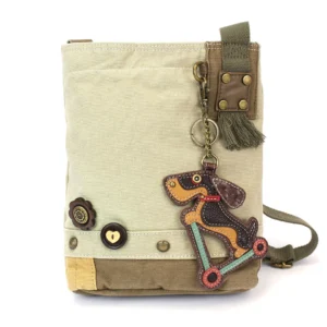 Patch Crossbody - Wiener Dog Scooter - sand