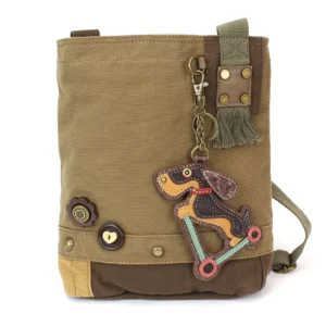 Patch Crossbody - Wiener Dog Scooter - olive