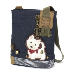 Patch Crossbody - Westie - denim