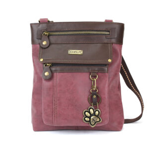 Gemini Xbody - Paw Print - burgundy PU