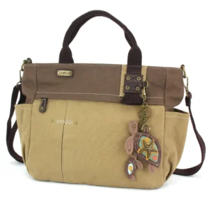 Multi Pocket Tote - Two Turtles - olive